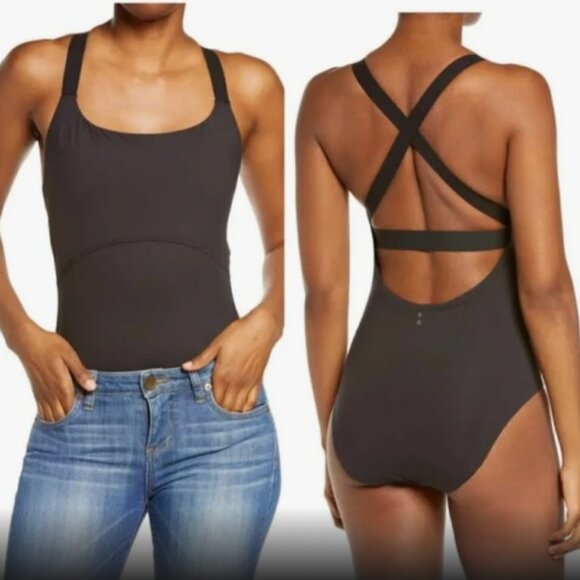 Thinx Leotard Super Absorbency Black Size L Activewear - Picture 1 of 3